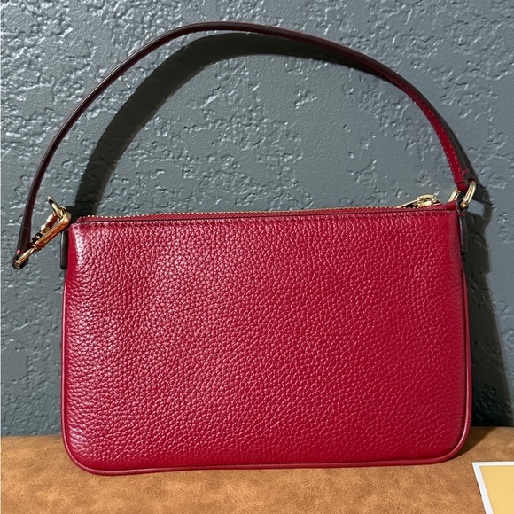 Michael Kors Jet Set Small Pebbled Leather Convertible Wristlet Cherry Red - Picture 5 of 8